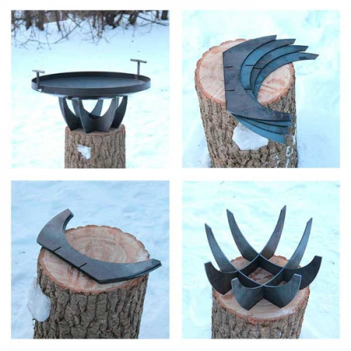 Сковорода з диска (40, 50, 60см) з підставкою на високих ніжках із підвіскою для багаття + Подарунок на вибір