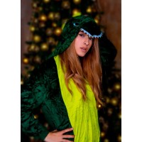 Пижама кигуруми Зелёный дракон Динозавр для детей и взрослых