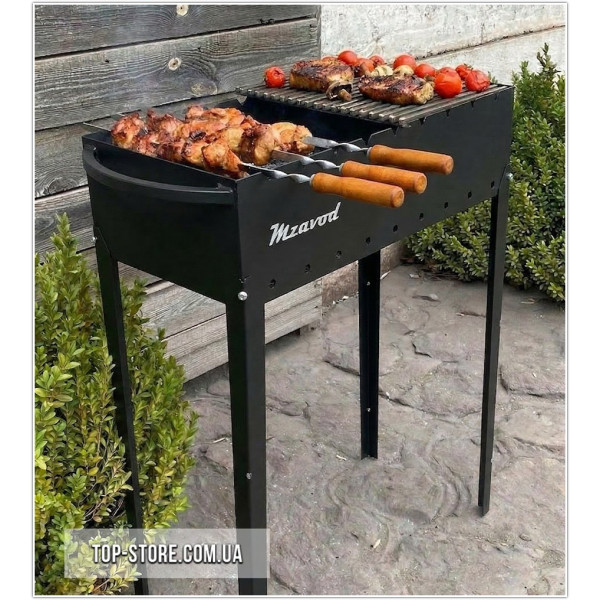 Мангал на 6, 9, 12 шампурів (2, 3, 4 мм) зі знімними ніжками