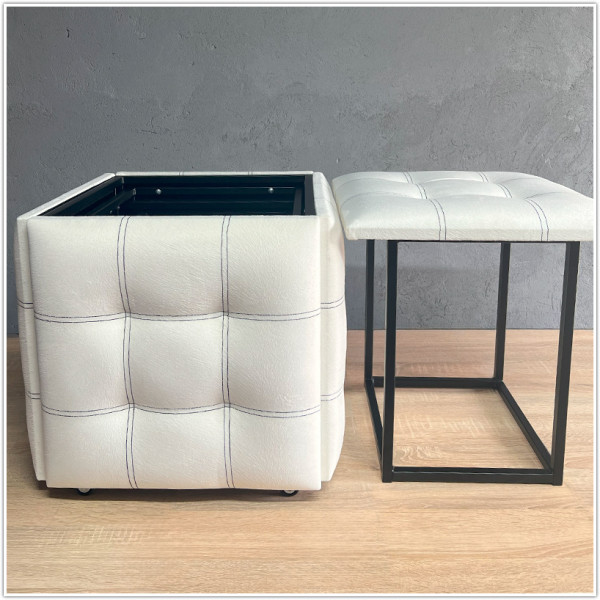 Пуф-трансформер 5в1 - ткань Велюр "антикоготь" - Белый