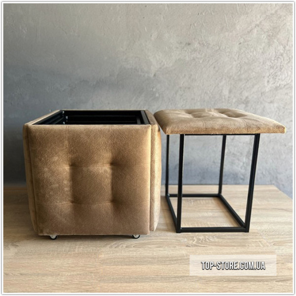 Пуф-трансформер 5в1 - тканина Велюр "антикіготь" - Коричневий