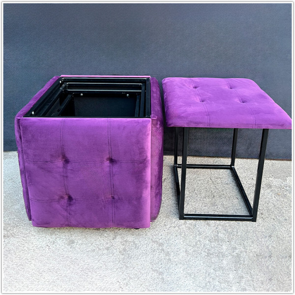 Пуф-трансформер 5в1 - тканина Велюр "антикіготь" - Фіолетовий