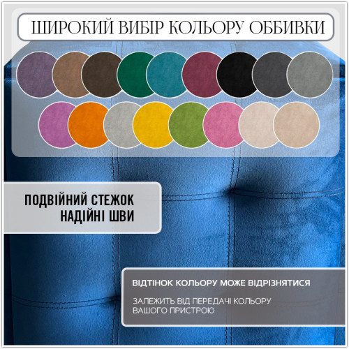 Пуф-трансформер 5в1 - тканина Велюр "антикіготь" - Синій