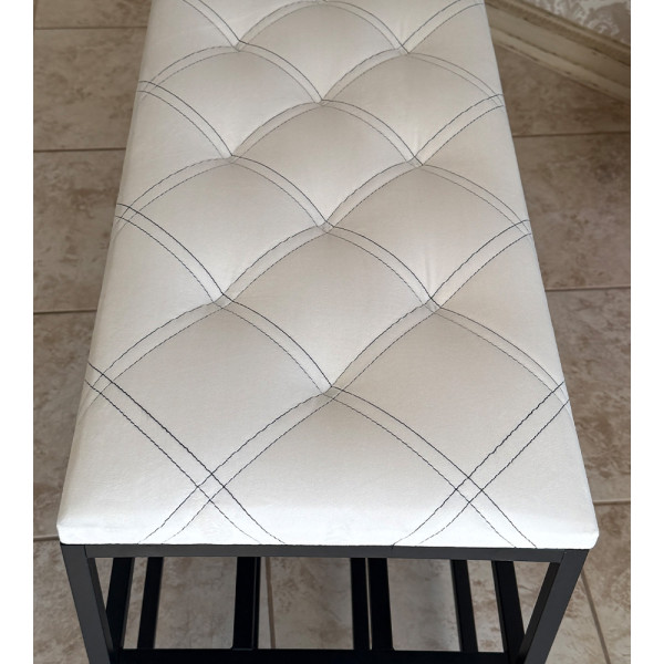 Банкетка 60, 80 и 100 см. - Велюр "антикоготь" – белый