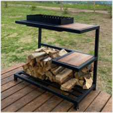 Мангал loft зі столиком і знімною жаровнею на 12 шампурів