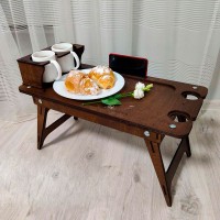 Столик раскладной для завтраков для пикника деревянный
