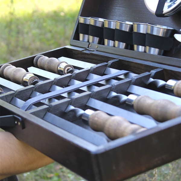 Набор шампуров в кейсе "Бодрый"