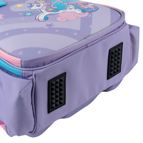 Рюкзак для школи напівкаркасний GoPack Cute Pony GO25-165S-1 фіолетовий   подарунок олівці на 12 кольорів і ланчбокс з наповненням