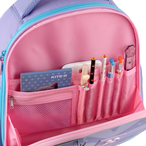 Рюкзак для школи напівкаркасний GoPack Cute Pony GO25-165S-1 фіолетовий   подарунок олівці на 12 кольорів і ланчбокс з наповненням