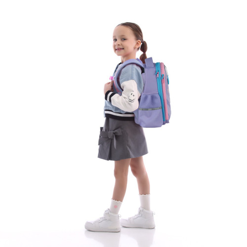 Рюкзак для школи напівкаркасний GoPack Cute Pony GO25-165S-1 фіолетовий   подарунок олівці на 12 кольорів і ланчбокс з наповненням