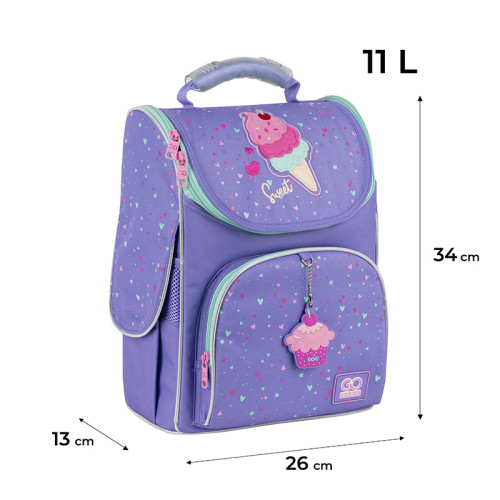 Рюкзак для школи каркасний GoPack Summer Ice Cream GO25-5001S-2  подарунок олівці  (на зріст дитини 115-130 см)