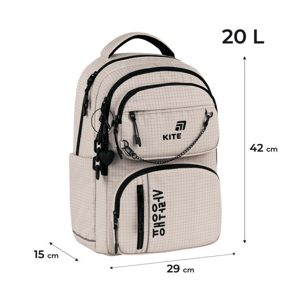Рюкзак підлітковий Kite Prime K26-2594M-1  подарунок пляшка Kite  зовнішні габарити 42x29x15