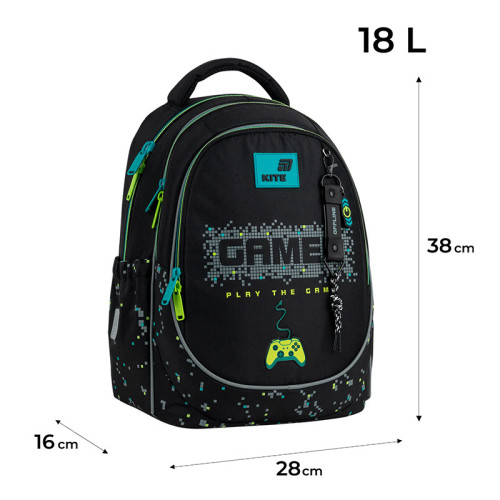 Шкільний рюкзак Kite Play the Game K26-700M-4  подарунок пенал Kite  зовнішні габарити 38x28x16