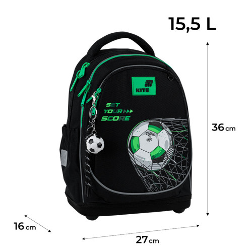 Шкільний рюкзак Kite Football K26-724S-3  подарунок ланчбокс та олівці  зовнішні габарити 36x27x16