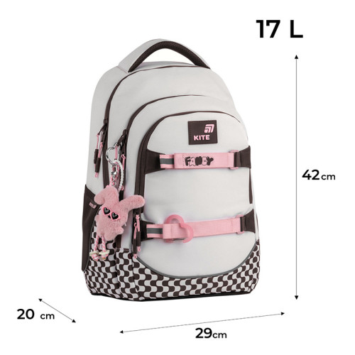 Рюкзак підлітковий Kite Fancy K26-727M-2  подарунок пляшка Kite  зовнішні габарити 42x29x20