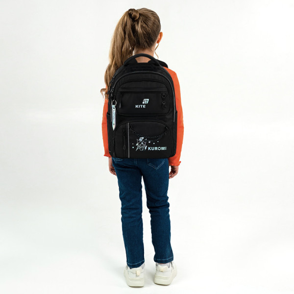Рюкзак Kite Education teens Kuromi HK26-2594M  подарунок пляшка та пенал  (на зріст дитини 130-145 см)