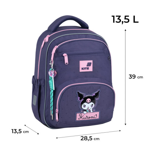 Рюкзак шкільний Kite Education Kuromi HK26-773M  подарунок пляшка та олівці  (на зріст дитини 130-145 см)