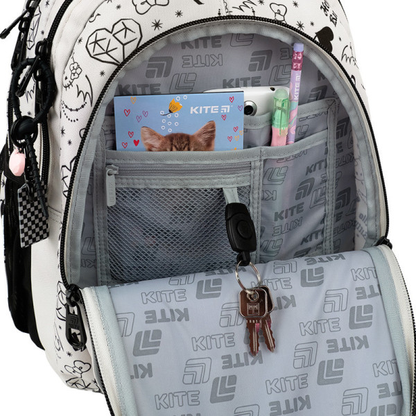 Рюкзак Kite Education teens Hello Kitty HK26-8001M  подарунок пляшка  (на зріст дитини 130-145 см)