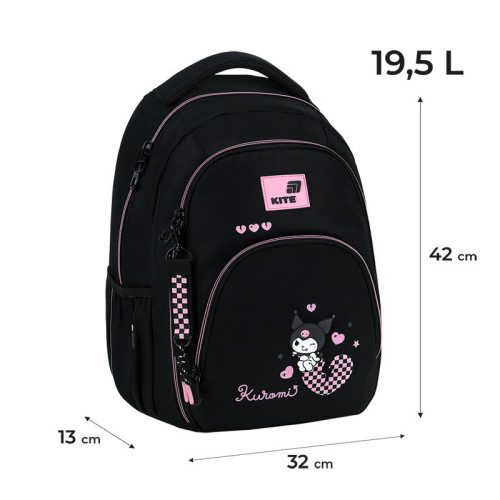 Рюкзак Kite Education teens Kuromi HK26-905M  подарунок пляшка  (на зріст дитини 130-145 см)