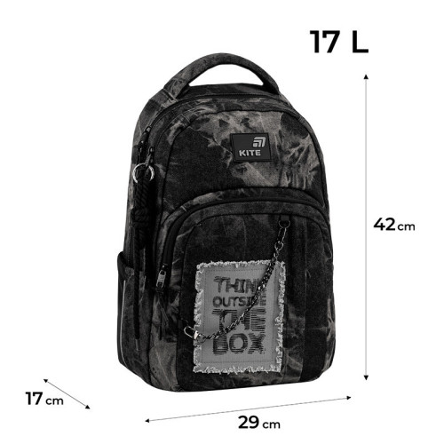 Рюкзак Kite Education teens Denim Core K26-2578M-2  подарунок термос  (на зріст дитини 130-145 см)