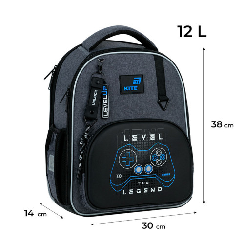 Рюкзак шкільний каркасний Kite Education Level UP K26-556M-3  подарунок пляшка та олівці  (на зріст дитини 130-145 см)
