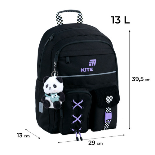 Рюкзак шкільний Kite Education Panda Love K26-584M-2  подарунок фарби та олівці  (на зріст дитини 130-145 см)