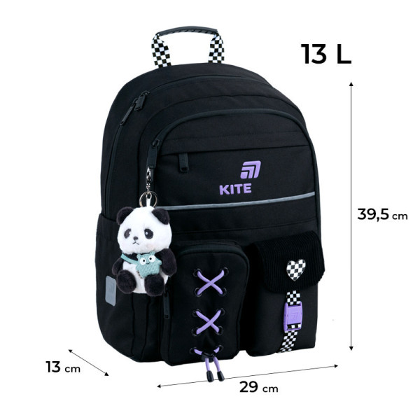 Рюкзак шкільний Kite Education Panda Love K26-584M-2  подарунок фарби та олівці  (на зріст дитини 130-145 см)