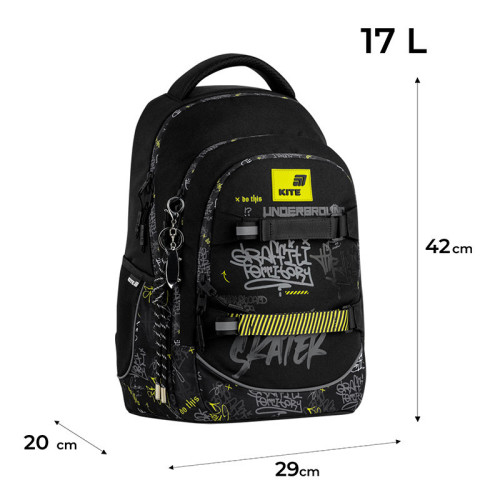Рюкзак Kite Education teens Graffiti K26-727M-4  подарунок пляшка  (на зріст дитини 130-145 см)