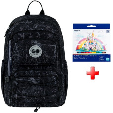 Рюкзак шкільний GoPack Education Shadow GO26-120M-3  подарунок олівці Kite на 24 кольори  (на зріст дитини 140-155 см)