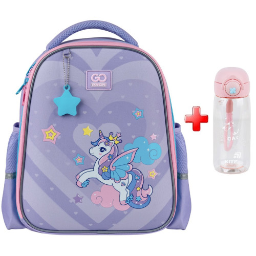 Рюкзак шкільний напівкаркасний GoPack Cute Pony GO25-165S-1  подарунок пляшка Kite