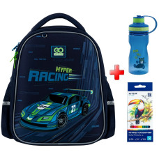 Рюкзак шкільний напівкаркасний GoPack Education Speedway GO25-165S-4   подарунок олівці та пляшка Kite