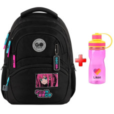 Рюкзак шкільний GoPack Education Anime girl GO26-175M-2  подарунок пляшка Kite  (на зріст дитини 130 — 145 см)
