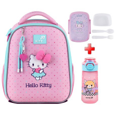 Рюкзак шкільний каркасний Kite Education Hello Kitty HK26-555S-1   подарунок ланчбокс та пляшка  (на зріст дитини 115-130 см)