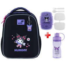Рюкзак шкільний каркасний Kite Education Kuromi HK26-555S-3   подарунок ланчбокс та пляшка  (на зріст дитини 115-130 см)