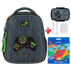 Рюкзак шкільний каркасний Kite Good Game K26-555S-5  подарунок олівці та ланчбокс зовнішні габарити 36,5x27x15,5