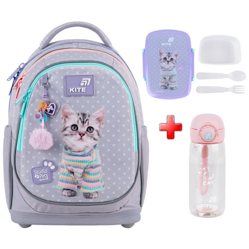 Рюкзак шкільний Kite Education Studio Pets SP26-724S  подарунок ланчбокс та пляшка  (на зріст дитини 115-130 см)