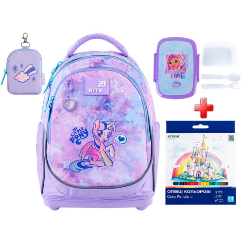 Рюкзак шкільний Kite Education My Little Pony LP26-724S  подарунок ланчбокс та олівці  (на зріст дитини 115-130 см)