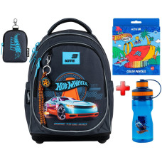 Рюкзак шкільний Kite Education Hot Wheels HW26-724S  подарунок пляшка та олівці  (на зріст дитини 115-130 см)
