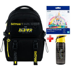 Рюкзак шкільний Kite Education DC Comics DC26-1022M  подарунок пляшка та олівці  (на зріст дитини 130-145 см)