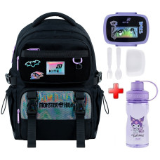 Рюкзак шкільний Kite Education Monster High MH26-1022M  подарунок ланчбокс та пляшка  (на зріст дитини 130-145 см)