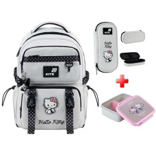 Шкільний рюкзак Kite Hello Kitty HK26-1022M  подарунок ланчбокс та пенал  зовнішні габарити 39x28x12,5