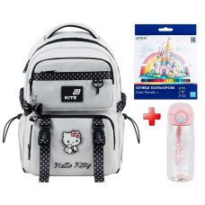 Рюкзак шкільний Kite Education Hello Kitty HK26-1022M  подарунок пляшка та олівці  (на зріст дитини 130-145 см)