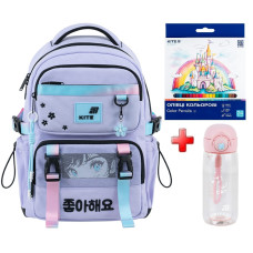 Рюкзак шкільний Kite Education Sakura K26-1022M-1  подарунок олівці та пляшка  (на зріст дитини 130-145 см)