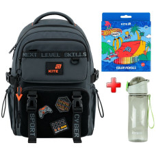 Рюкзак шкільний Kite Education Game Zone K26-1022M-3  подарунок олівці та пляшка  (на зріст дитини 130-145 см)