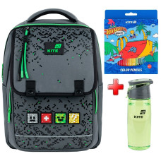 Рюкзак шкільний Kite Education Pixel K26-772M-2  подарунок пляшка та олівці  (на зріст дитини 130-145 см)