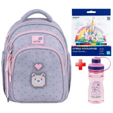 Рюкзак шкільний Kite Education Pixel Love K26-763S-1  подарунок пляшка та олівці  (на зріст дитини 115-130 см)