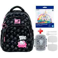 Шкільний рюкзак Kite Hello Kitty HK26-763M  подарунок ланчбокс та олівці  зовнішні габарити 39x29,5x14,2