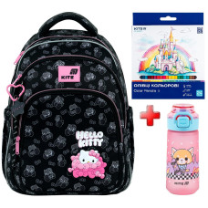 Рюкзак шкільний Kite Education Hello Kitty HK26-763M  подарунок пляшка та олівці  (на зріст дитини 130-145 см)