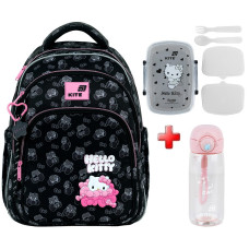 Рюкзак шкільний Kite Education Hello Kitty HK26-763M  подарунок пляшка та ланчбокс  (на зріст дитини 130-145 см)