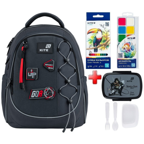 Шкільний рюкзак Kite Sport Mode K26-700M-6  подарунок ланчбокс, фарби та олівці  зовнішні габарити 38x28x16